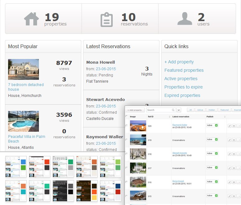 Vacation rental software's new UI and color scheme options
