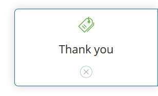 Thank you message popup example