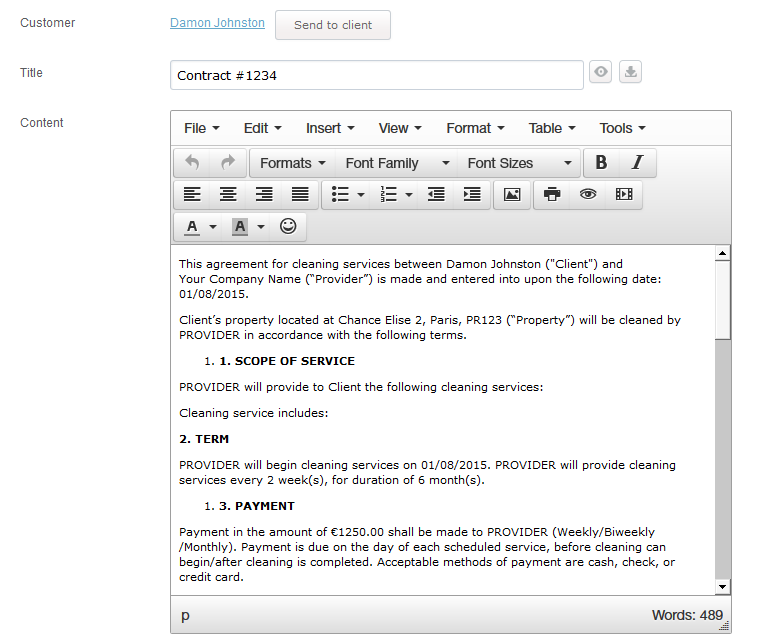 Document Creator Add And Edit Content Through A Word Like Editor