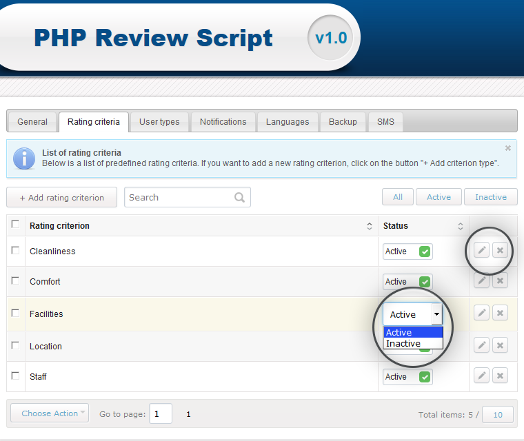Php Review Script Add And Edit Rating Criteria