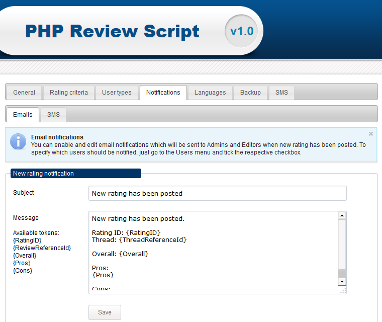 Php Review Script Send Email And Sms Notifications