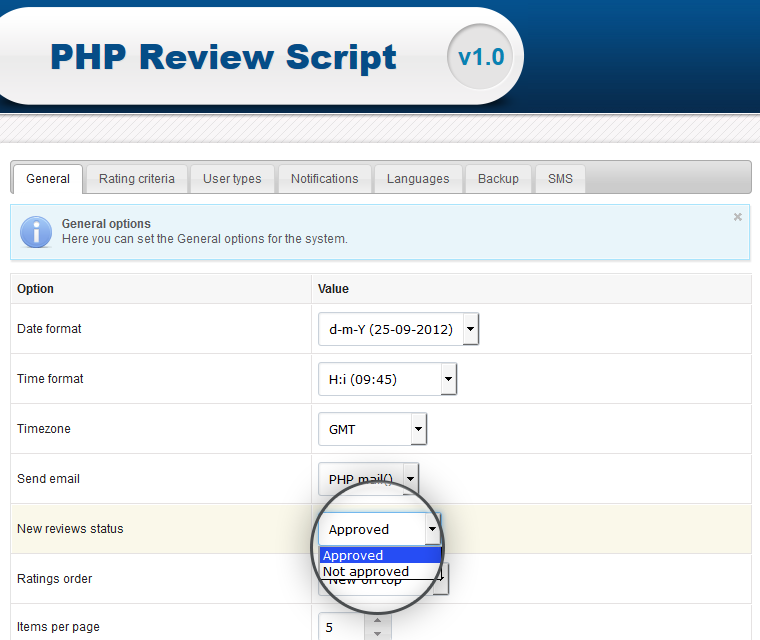 Php Review Script Set Status Of Newly Posted Ratings