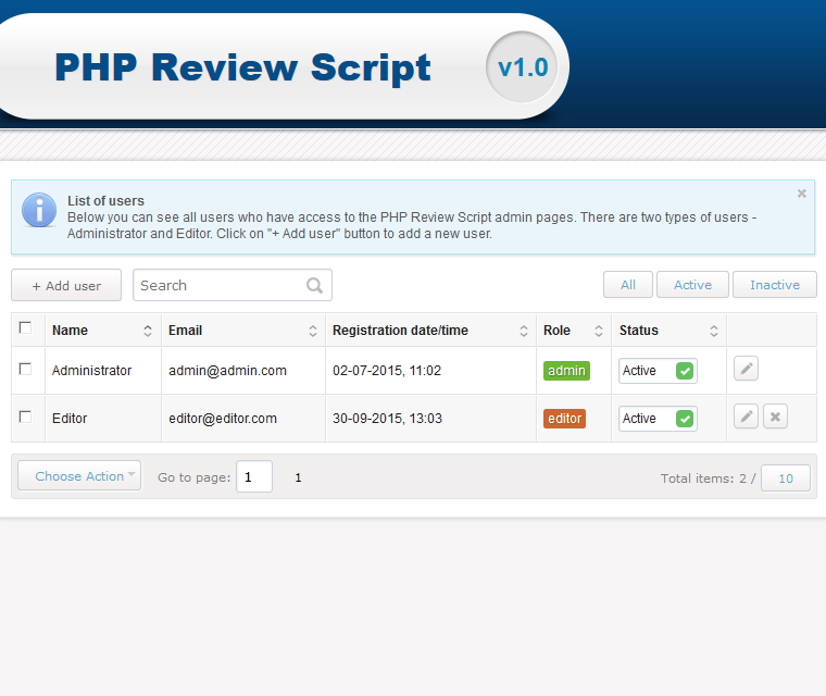Php Review Script User Roles