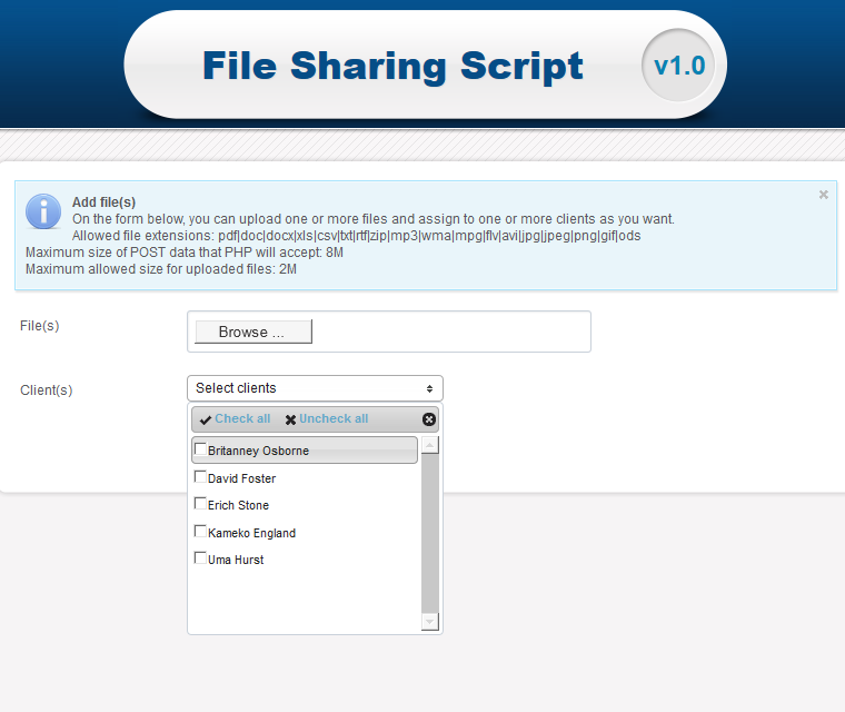Share files with many users