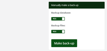 Database back up feature