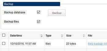 Database backup feature