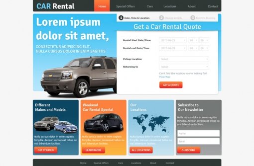 Rent a Car Website Template