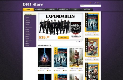 DVD Online Store Template