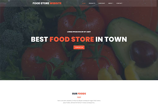 Food Store Website Template