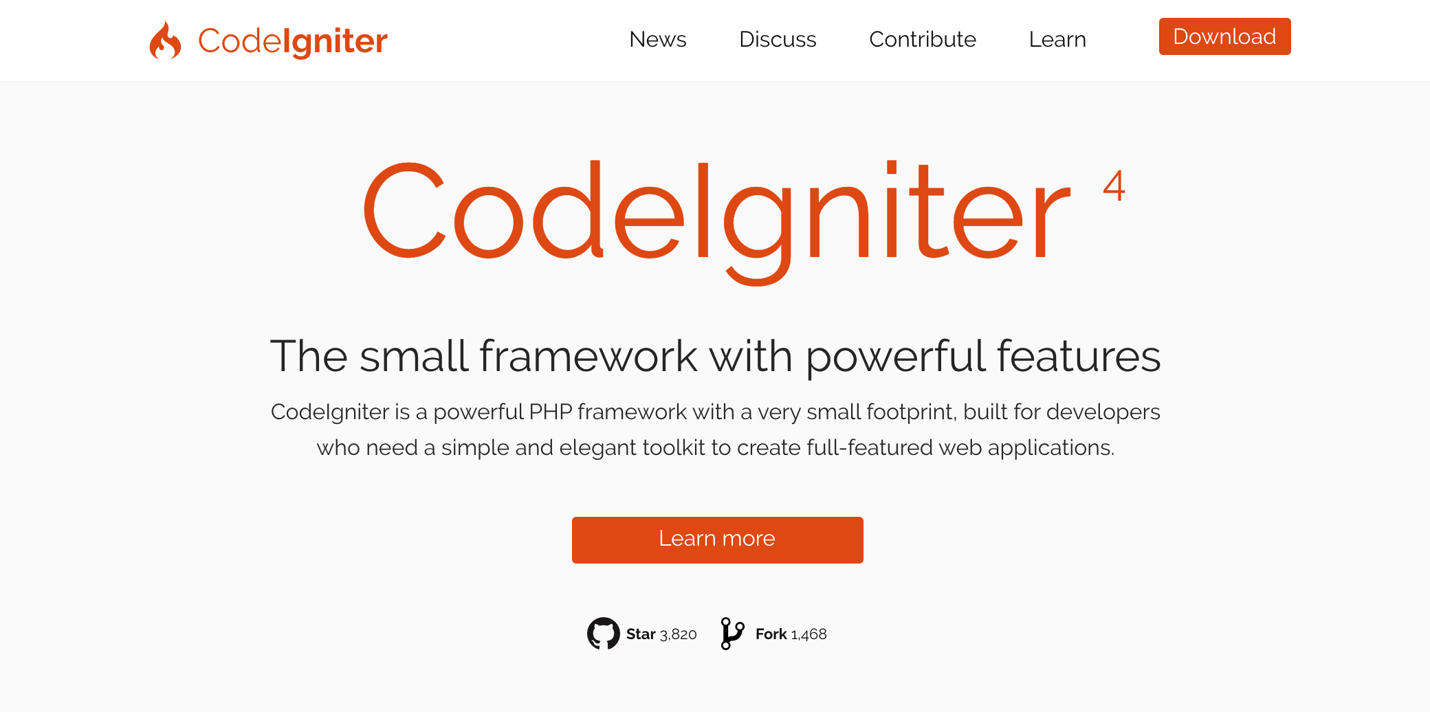 CodeIgniter home page