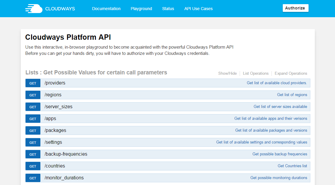 Cloudways API