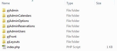 Sub-folders and a PHP script inside an application views folder