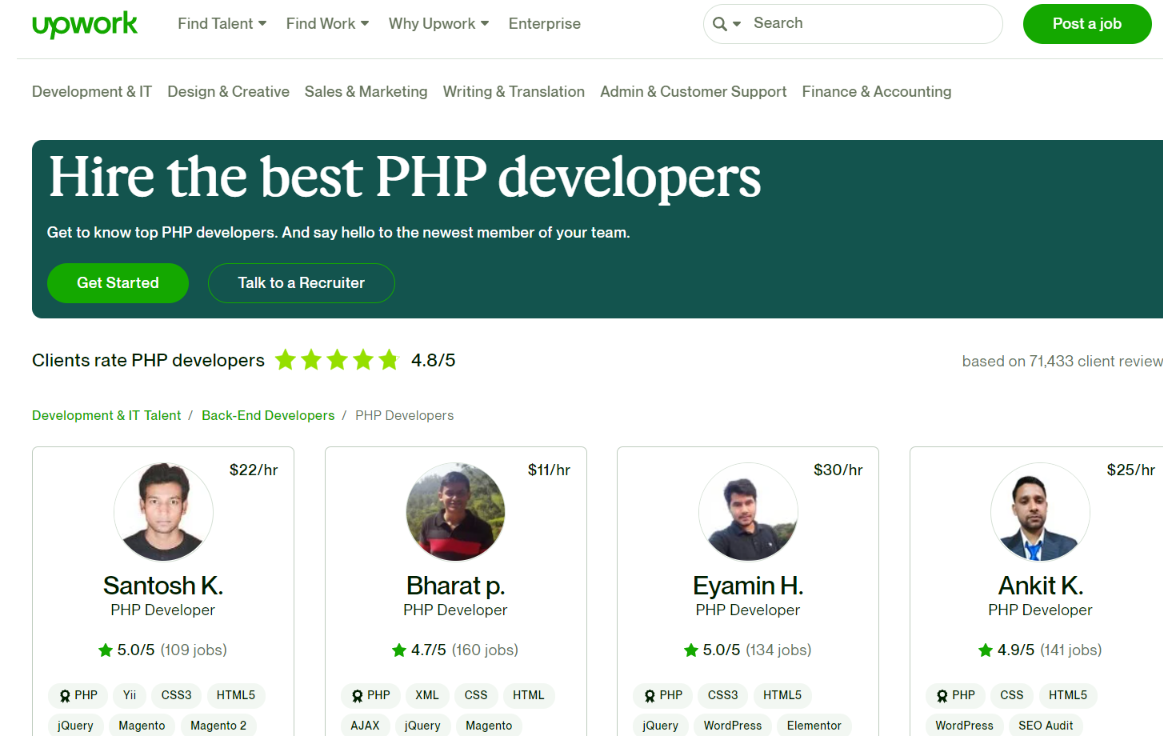 Upwork – #2 best PHP resource