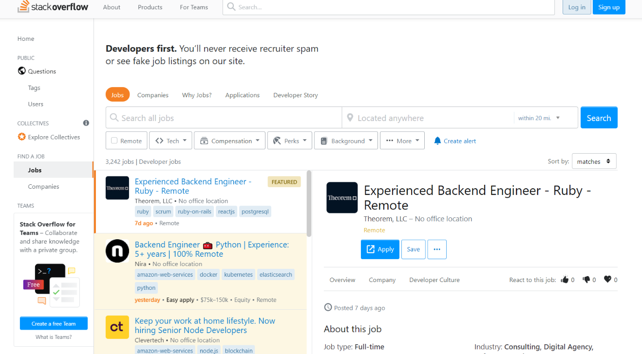 Stack Overflow – PHP resource for hiring developers