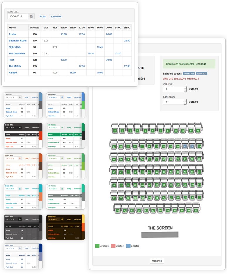 Ticket booking interface example compilation