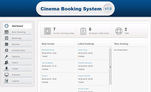 online movie ticket booking website template free download