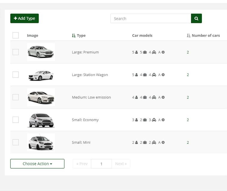 Car Rental Create An Unlimited Number Of Car Types