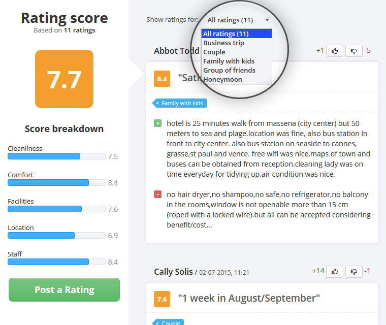 Php Review Script Filter Ratings By User Types