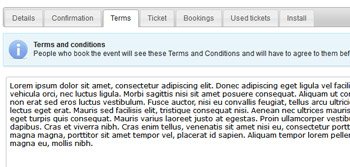 Customizable Event Booking Terms