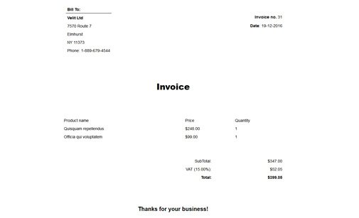 Php Invoice Manager Phpjabbers