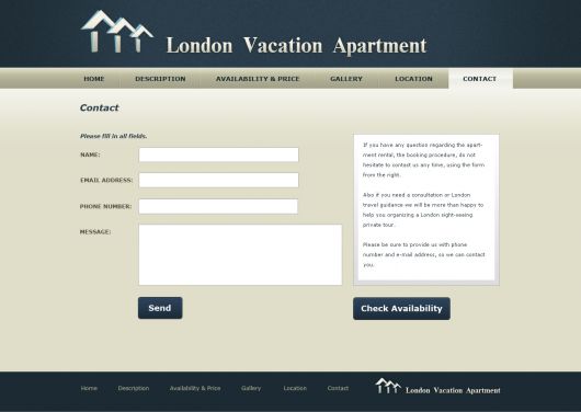 Vacation Home Website Template 1