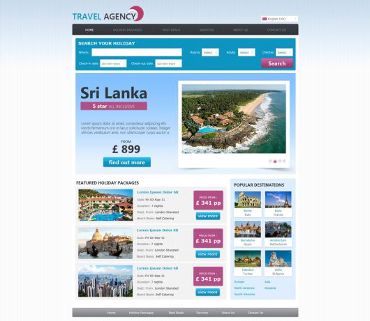 Travel Agency Web Template 142