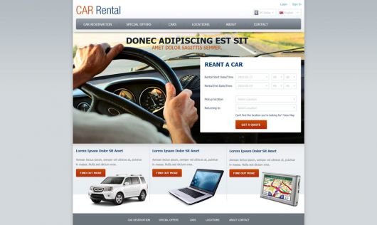 Car Rental Website Template 159