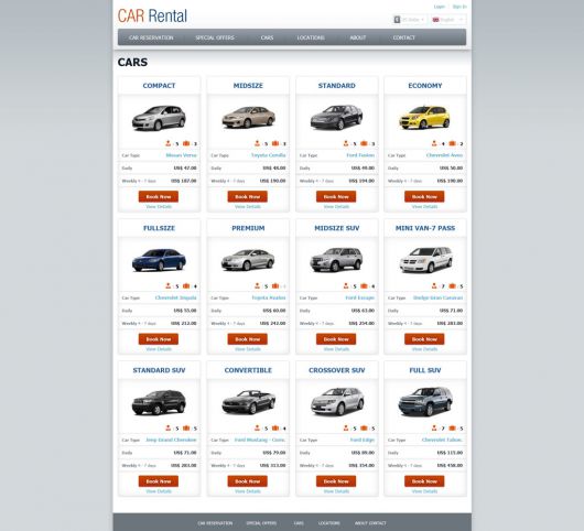 Car Rental Website Template 159