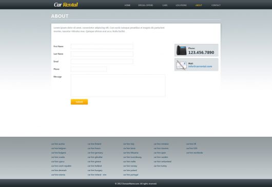 Car Rental Website Template 160