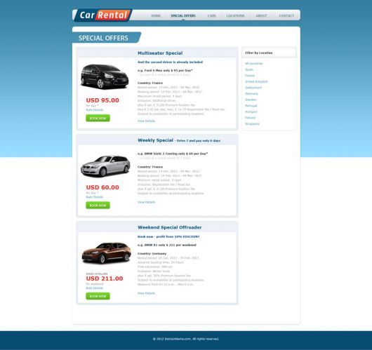 Car Rental Website Template 161