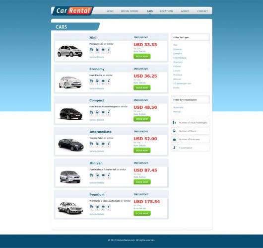 Car Rental Website Template 161