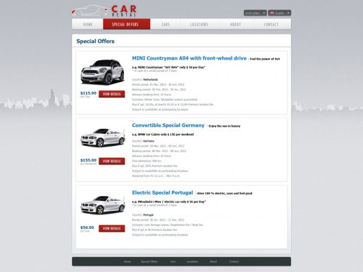 Car Rental Website Template 162