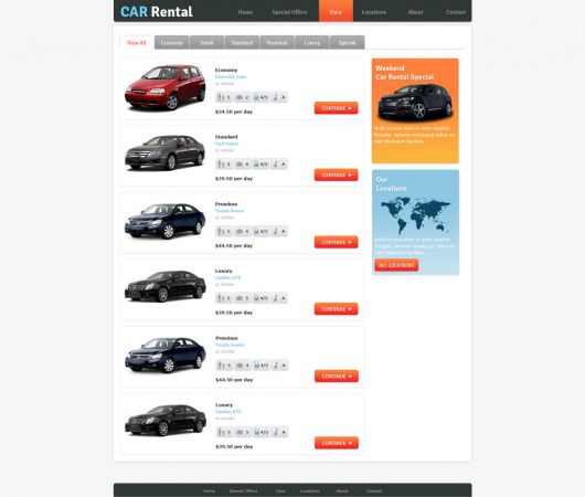 Rent a Car Website Template 163