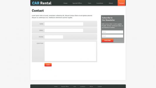 Rent a Car Website Template 163