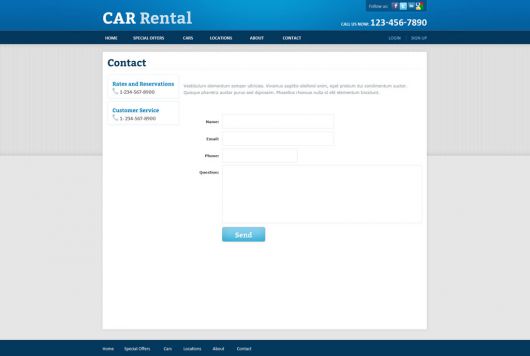 Rent a Car Website Template 164