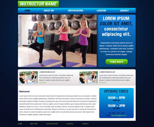free fitness website templates downloads