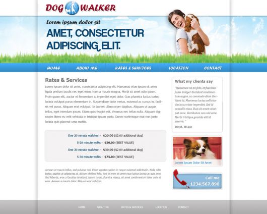 Dog Walking Website Template 48