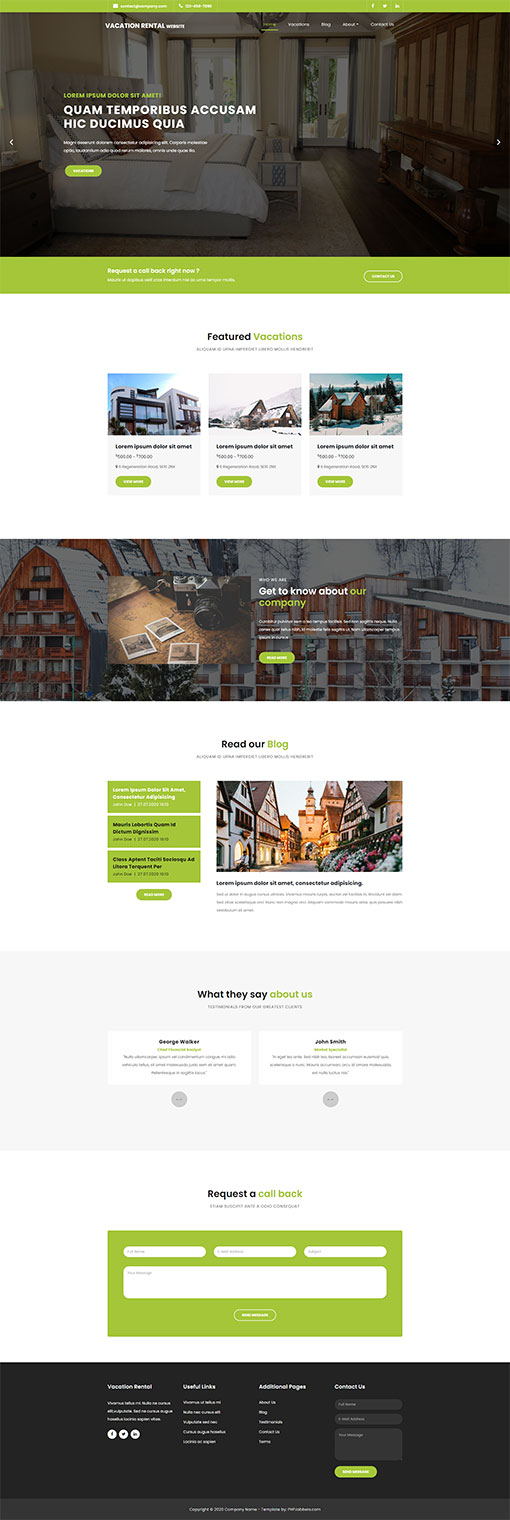 Vacation Home Website Template 10