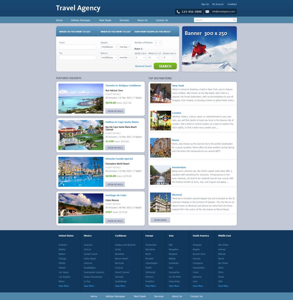 Free Travel Agency Website Template Travel Website Templates PHPJabbers