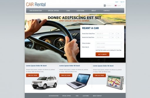 Car Rental Website Template