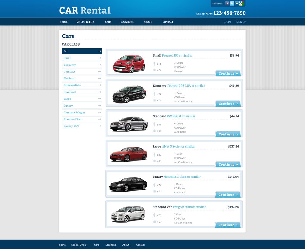 Free Rent A Car Website Template Rent A Car Template Phpjabbers