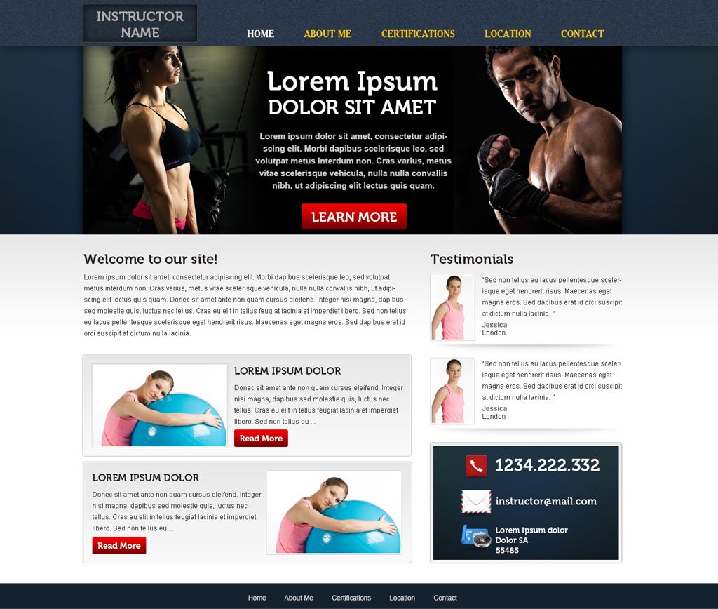 Free Fitness Website Template Free Fitness Templates PHPJabbers