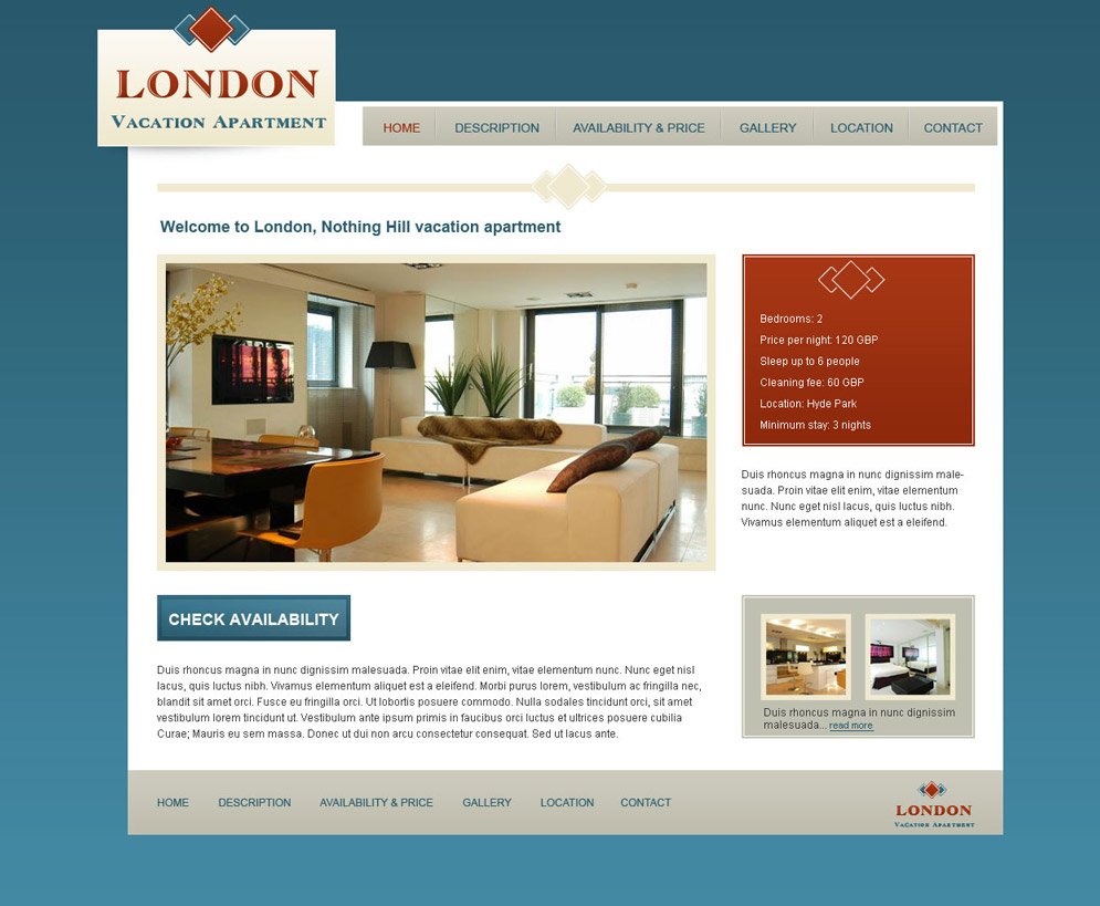 Vacation Rental Website Template 6 Free Web Templates PHPJabbers