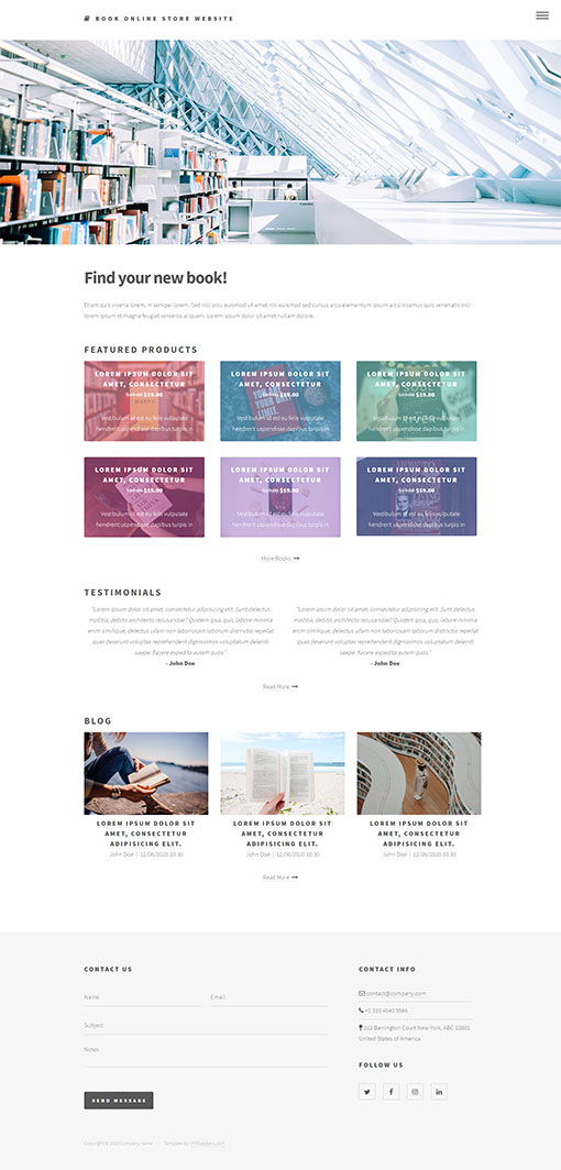 Book Online Store Template 86