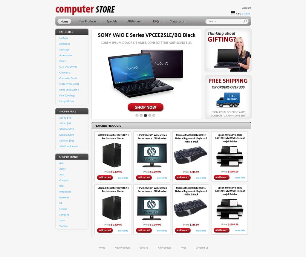 Computers Store  Web Template Free Online  Store  Templates 