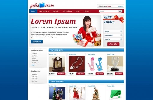 Gifts Shopping Web Template Shopping Cart Website Templates Phpjabbers