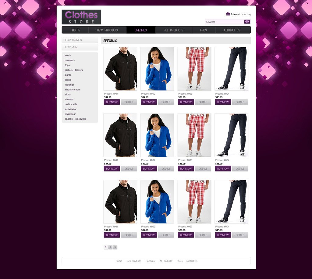 Ecommerce Bag Shopping Website Templates Free Download